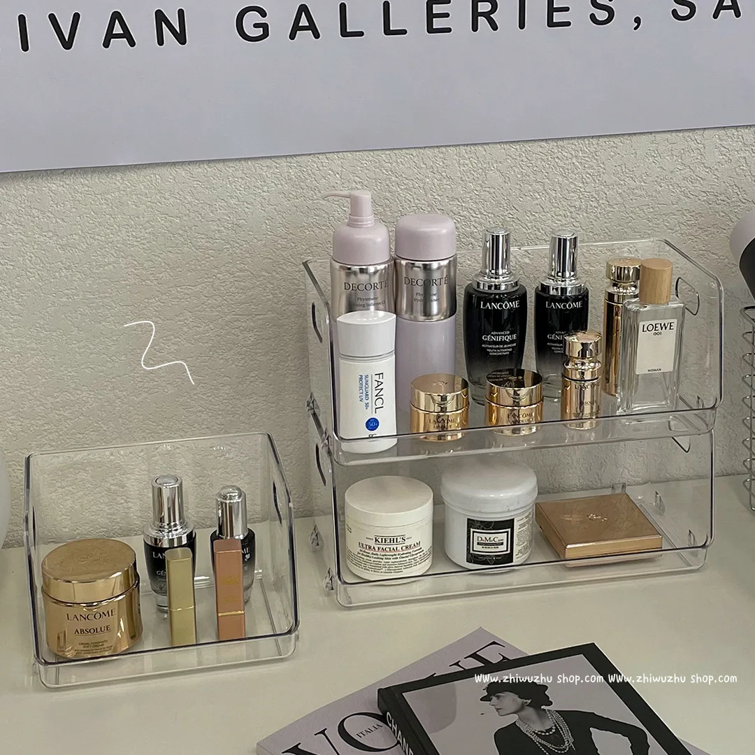 

Настольный прозрачный контейнер для хранения Ins, акриловая коробка для маски для ухода за кожей, полка для общежития