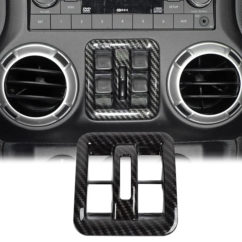 

Dashboard Window Switch Button Cover Trim For Jeep Wrangler JK 2011-2017 Interior Accessories, ABS Carbon Fiber
