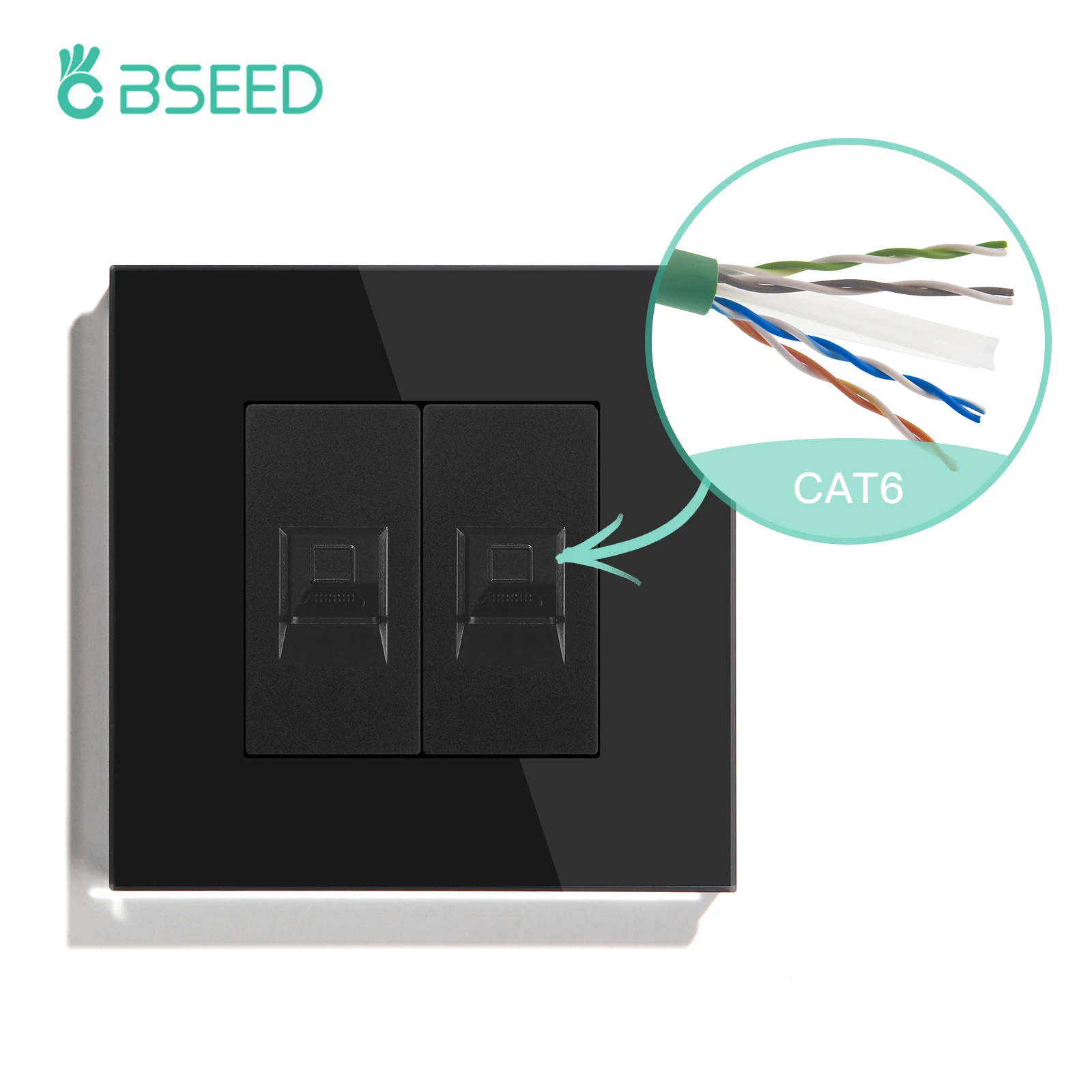 

Двойные настенные розетки BSEED из закаленного стекла