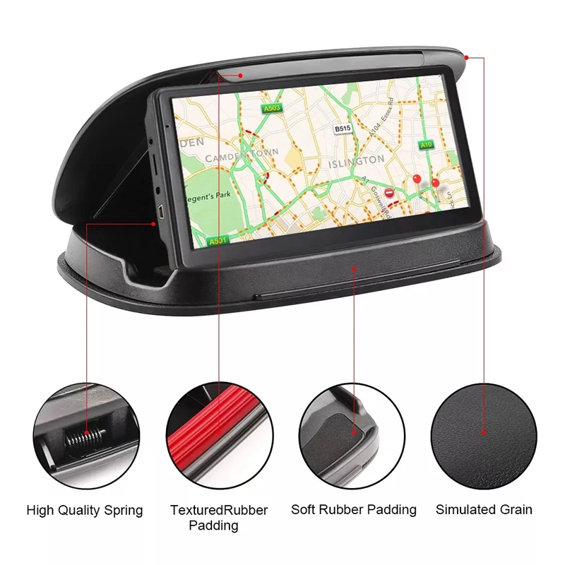 

SZBAYO Car Dashboard Phone Holder Stand with Non Slip Silicone Pad Compatible with iPhone13 Samsung Android Smartphones GPS