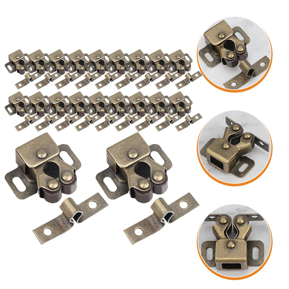 

20 Pcs Rv Door Catch Shutter Fasteners Rv Cabinet Cassette Double Roller Lock Latch