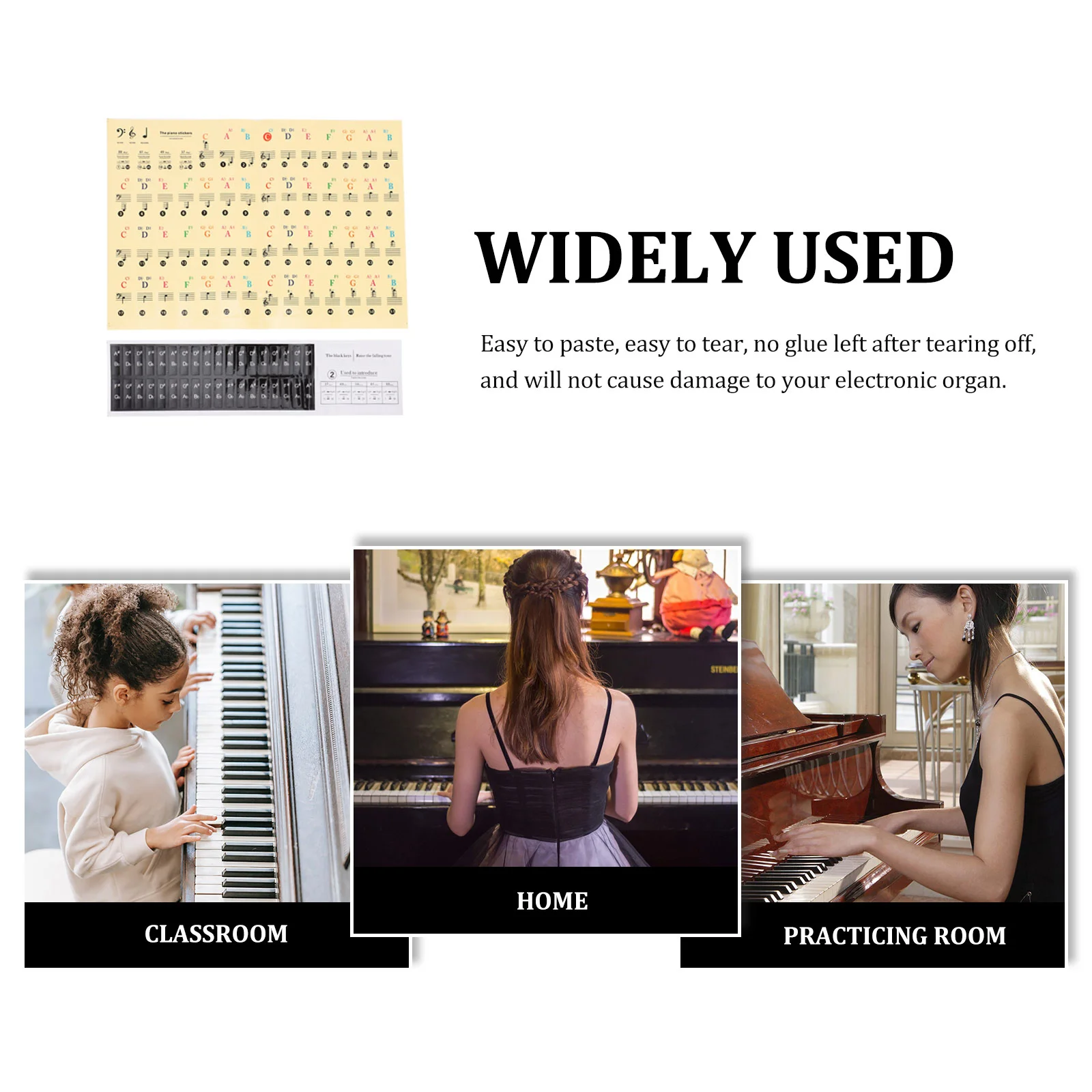 1 наклейки для сумок пианино переводки начинающих наклейка на клавиатуру