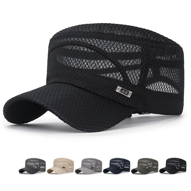 

2022 New Casual Hat Flat Cap Stylish Cap Head Cover Breathable Hollow Classic Mesh Stylish Head Accessories High Quality Hot