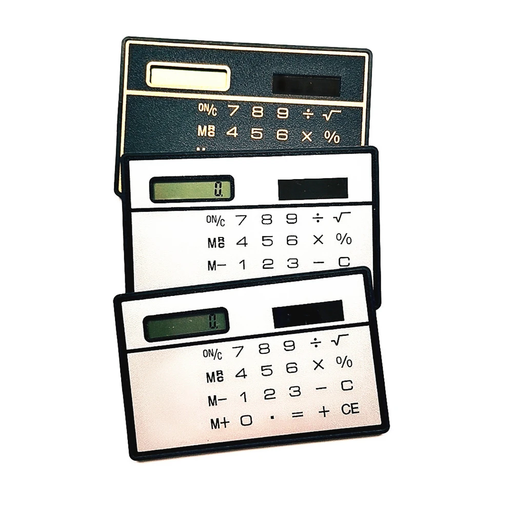 

Durable 1 Mini Calculator Ultra-thin Credit Card Size 8-digit Portable Solar Pocket Calculator Office And School Supplies