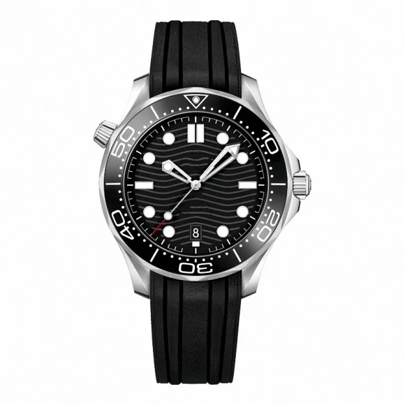 

mens mechanical watch automatic ceramic black blue rubber