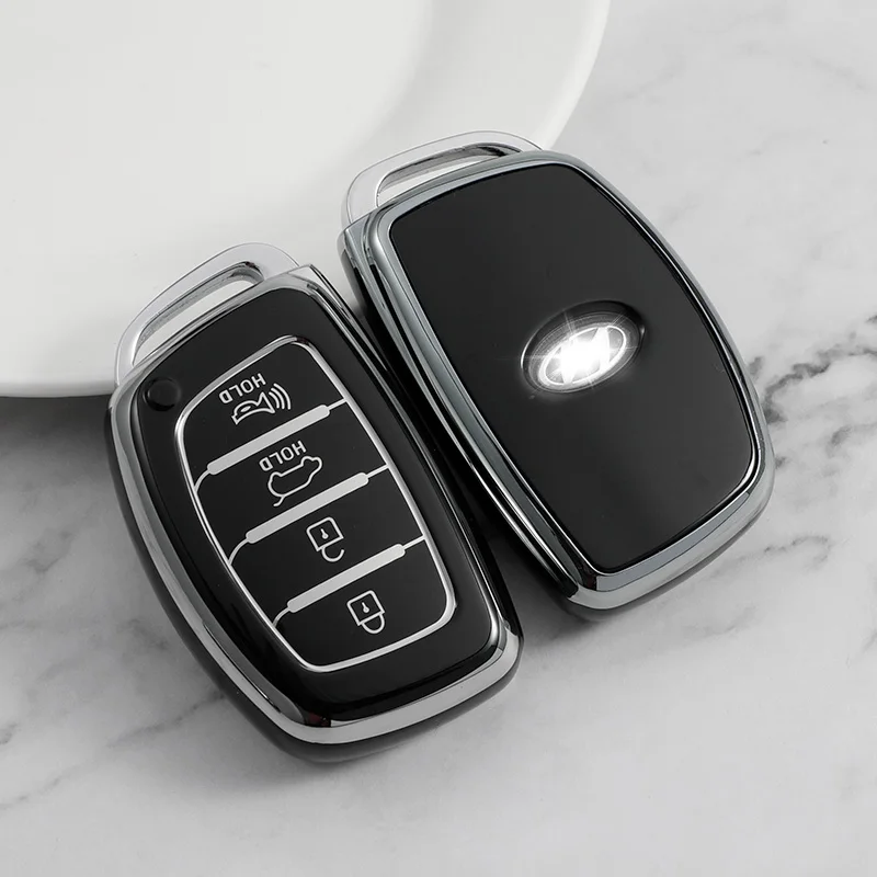 

Раскладной чехол для автомобильного ключа из ТПУ с 4 кнопками для Hyundai Sonata 2015, аксессуары для автомобиля