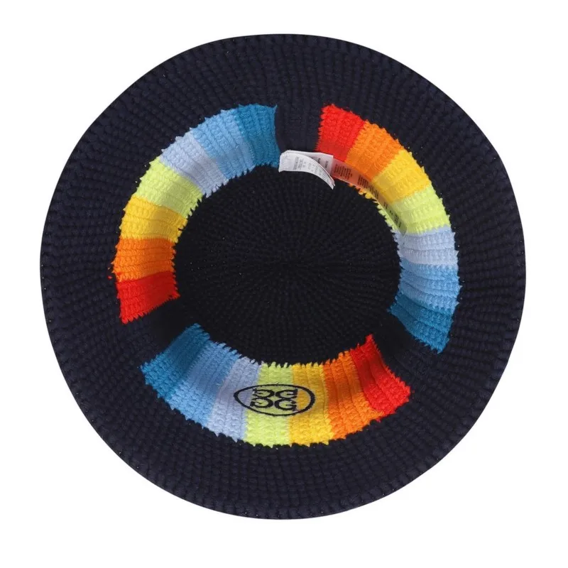 Rainbow Stripe Stripped Multi Color Knit Golf Cap Winter Warm Hat