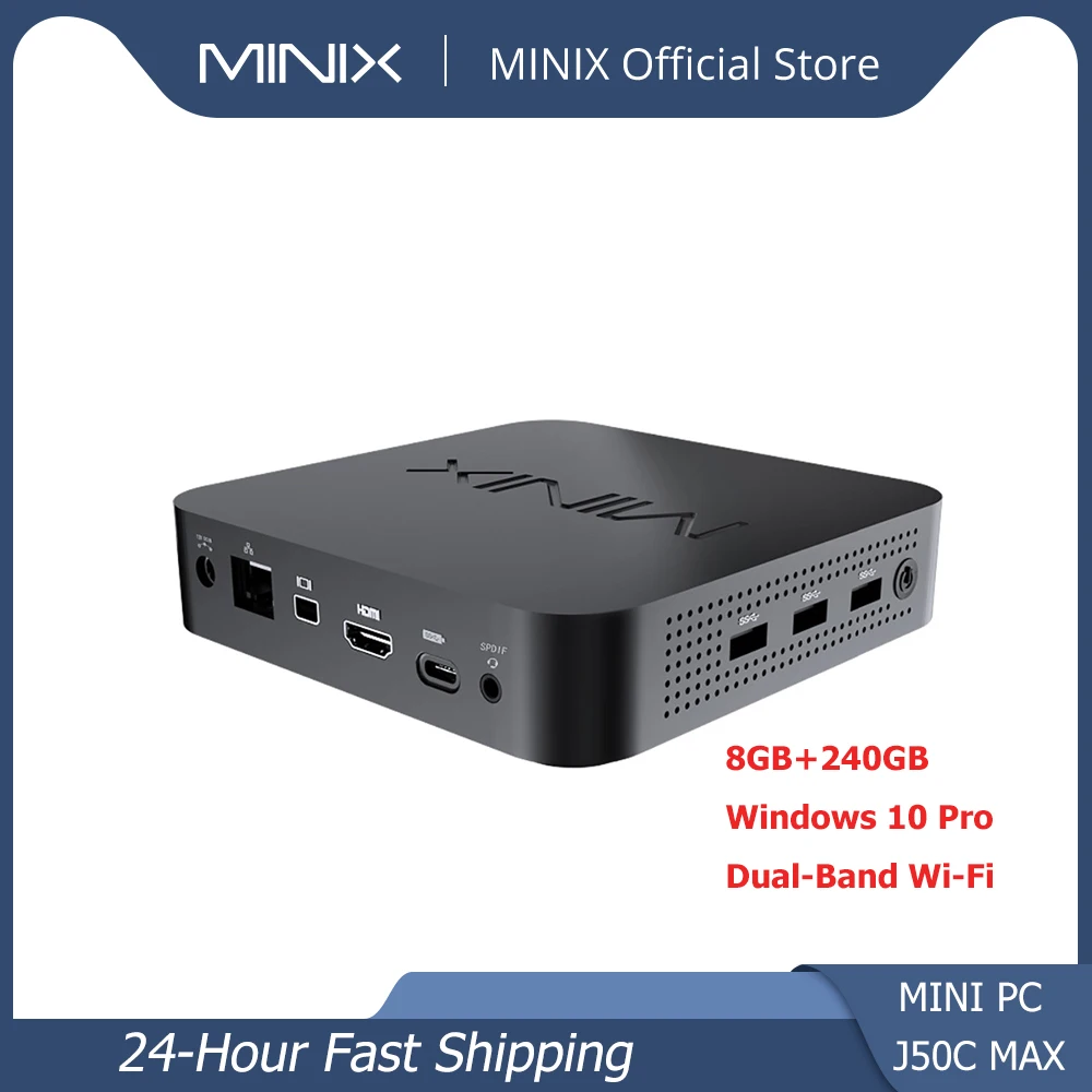 Мини-ПК MINIX NEO J50C-4/J50C MAX официальная серия Windows 10 PRO Intel Pentium J5005 DDR4 4-64 ГБ 4 ГБ/240 8