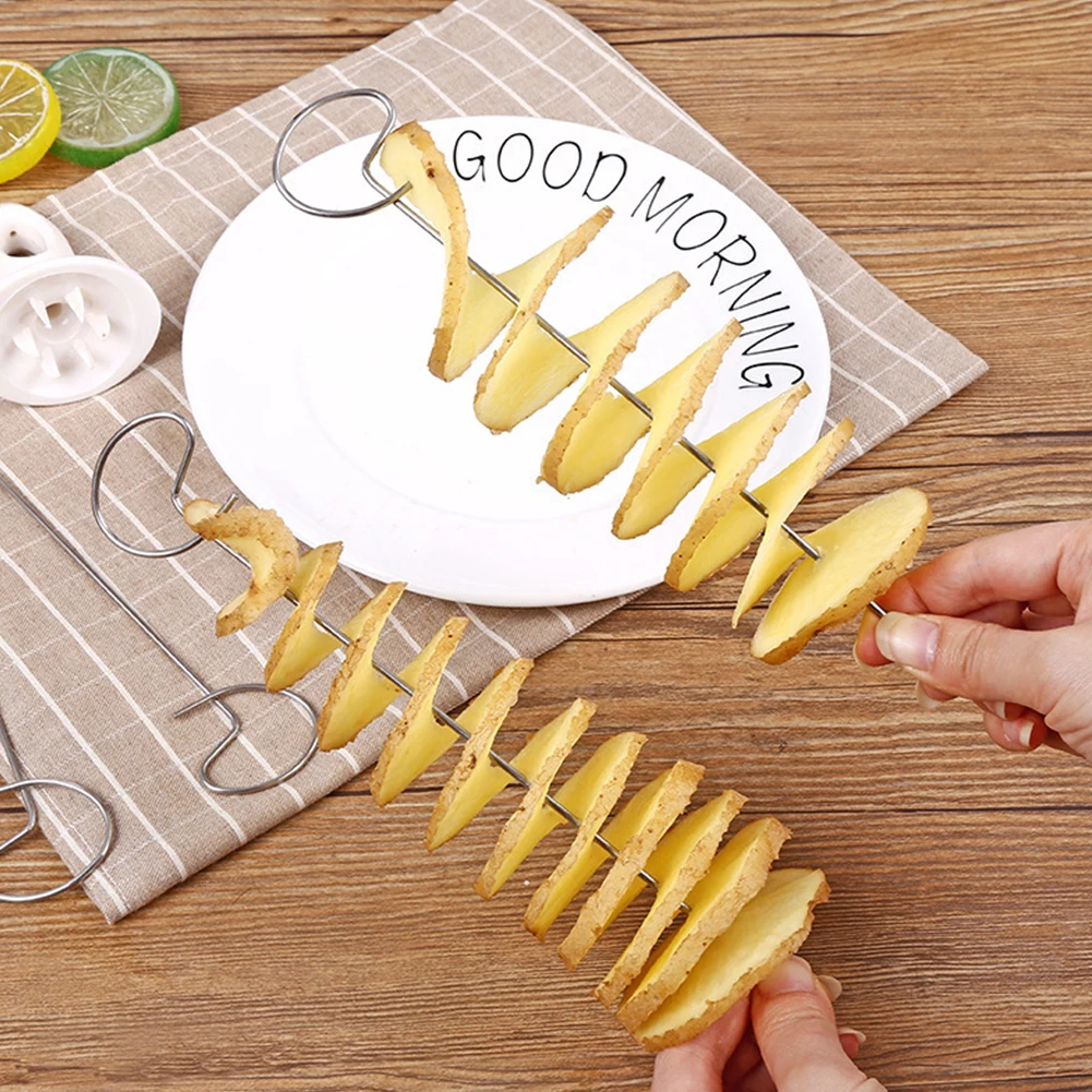 Портативные Шпажки для картофеля барбекю кемпинга брикет слайсер спиральный