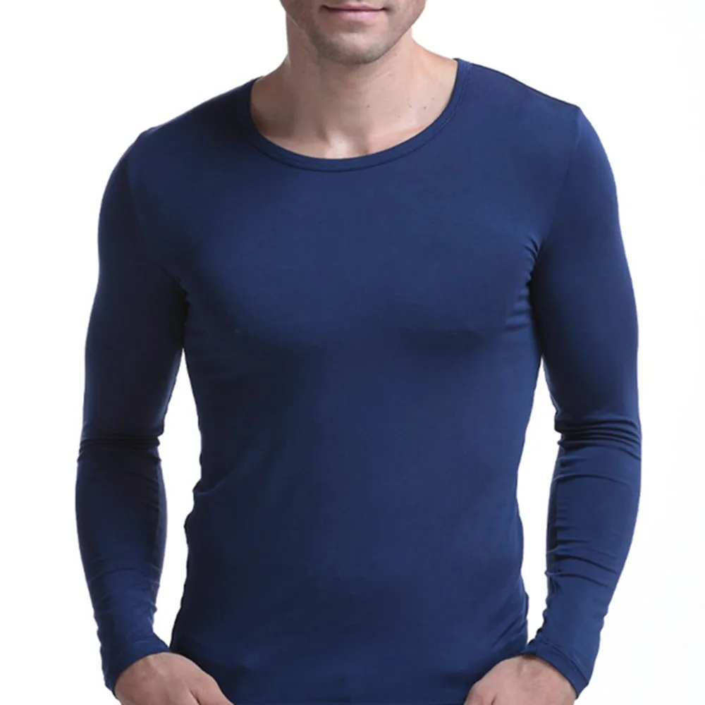 

Oversize Men Autumn Winter Soft Breathable Modal Cotton Thermal Underwear Tops Long-Sleeved V-Neck Warm Bottoming Shirt 3xl