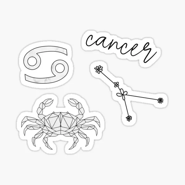 

Cancer Pack 5PCS Car Stickers for Art Car Decorations Living Room Stickers Home Window Cute Bumper Laptop Decor Kid Fridge