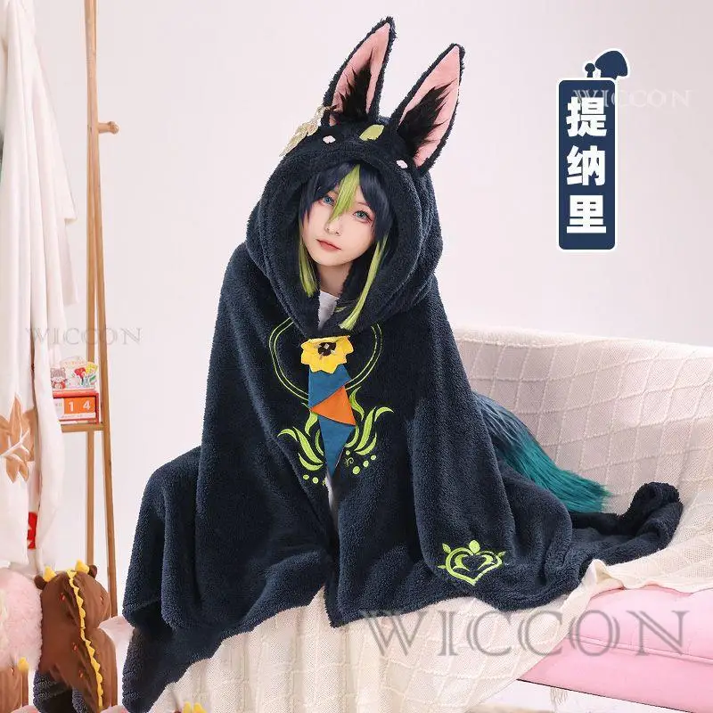 

Genshin Impact Scaramouche Hoodie Blankets Tighnari Xiao Kaveh Kaeya Venti Hutao Lyney Fleece Cloak Cape Pajamas Cosplay Costume