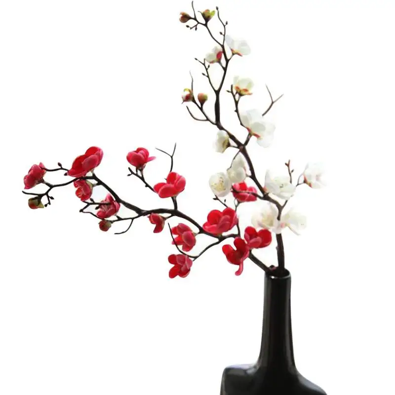

Artificial Plum Blossom Fake Wintersweet Stems Plastic Flowers Home Hotel Office Wedding Party Garden Decor Vase Arrangement