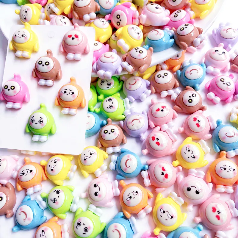

5/10Pcs Cartoon Smiley Expression Resin Patch Crafts DIY Jewelry Making Hairclip Accessories Phone Case Sticker Materials