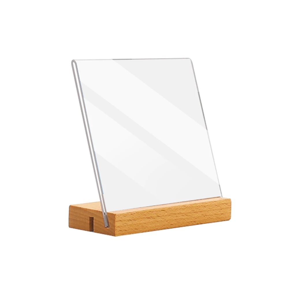 

A4 A5 Picture Frame Wood Base Menu Office Sign Holder Display Dual Use Store For Table Top Desktop Double Sided T L Shape