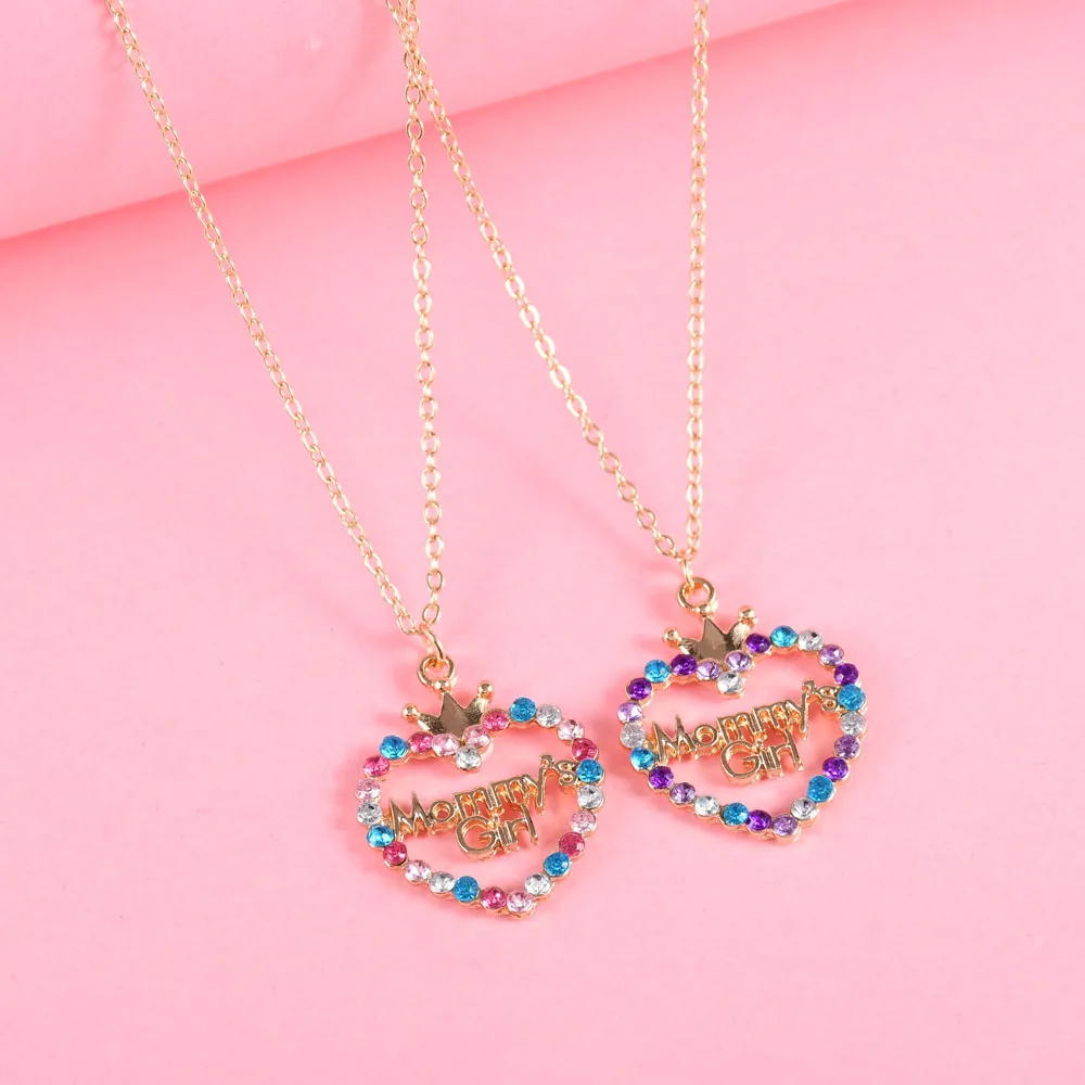 Elviragirl 2 шт./набор женское ожерелье с надписью в форме сердца и короной для мамы
