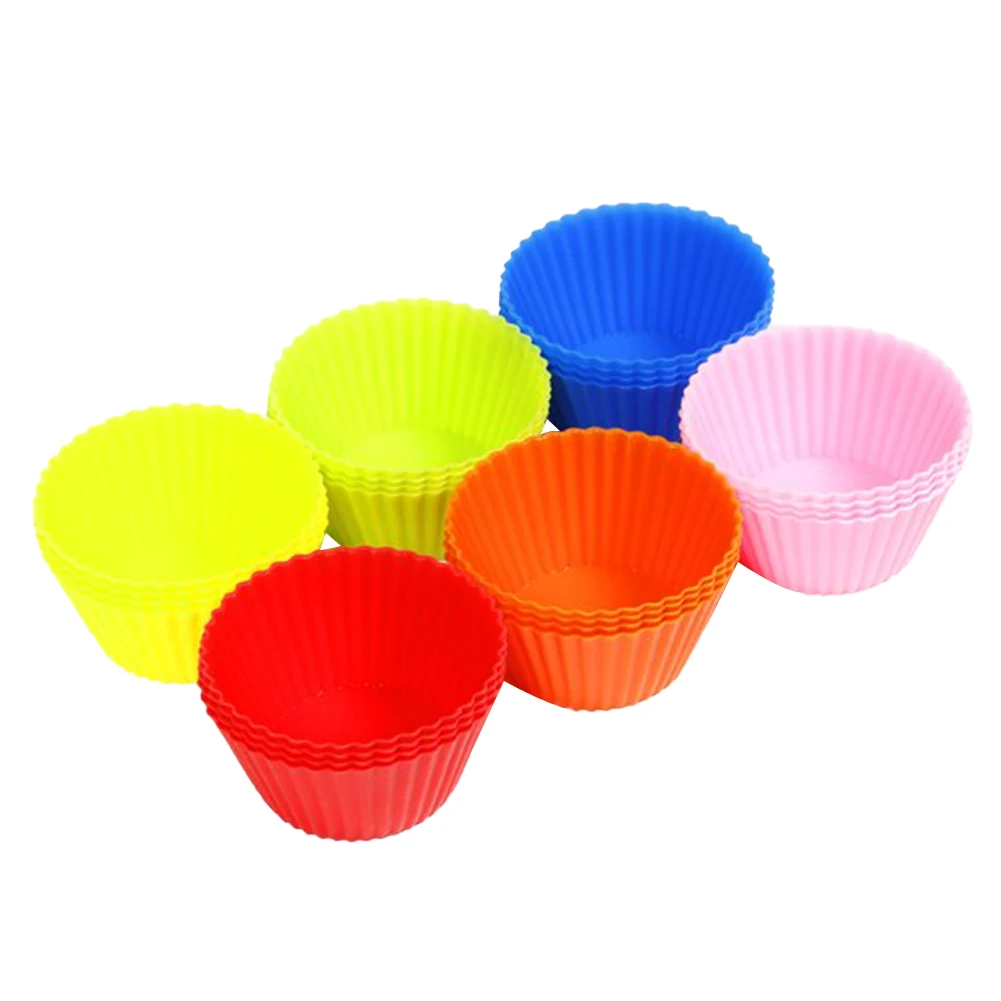 

24 шт./набор, Силиконовые Формы для кексов