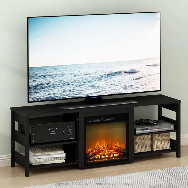 Классическая телевизионная подставка Furinno 70 дюймов с камином американо