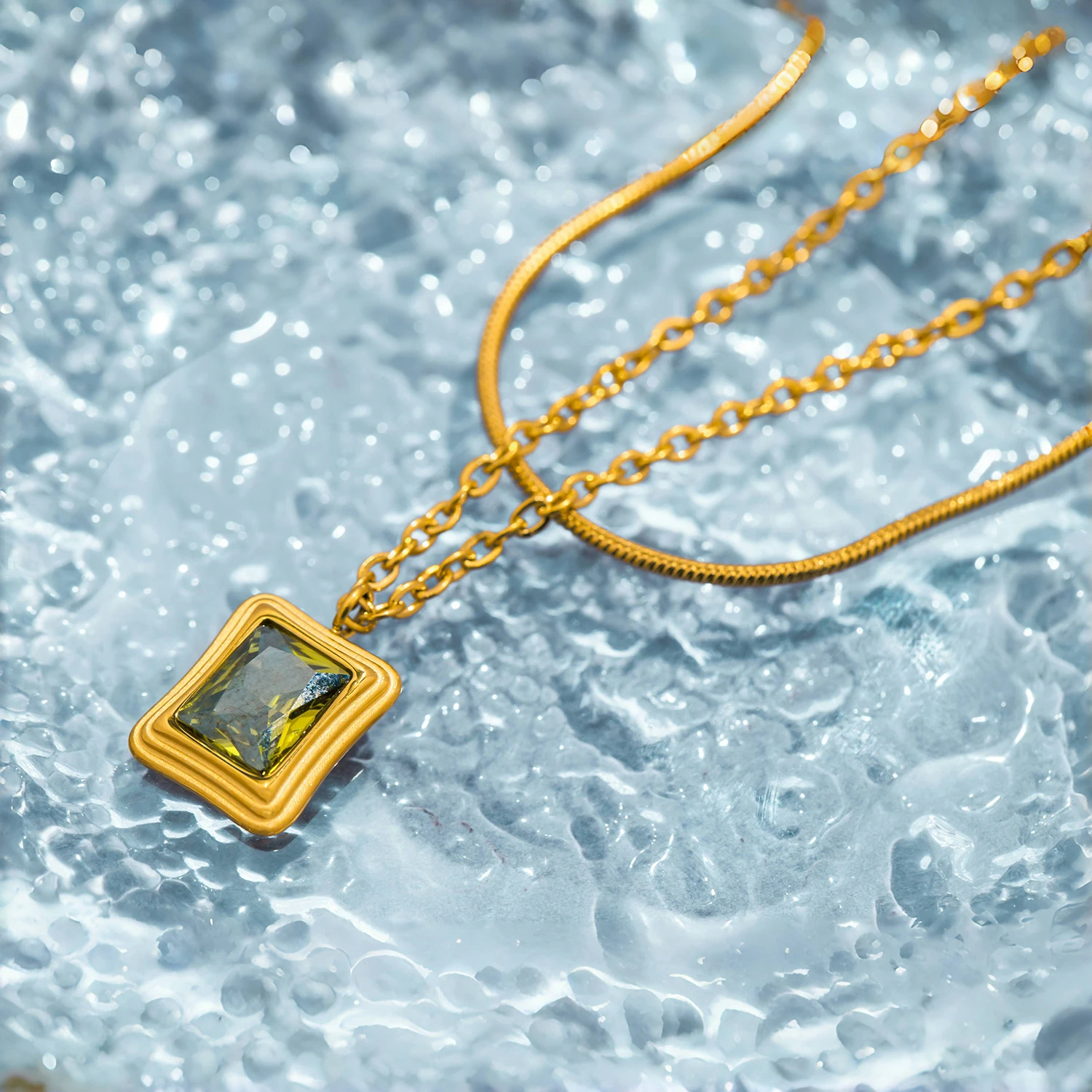 Ожерелье женское из нержавеющей стали 316l с кулоном циркония