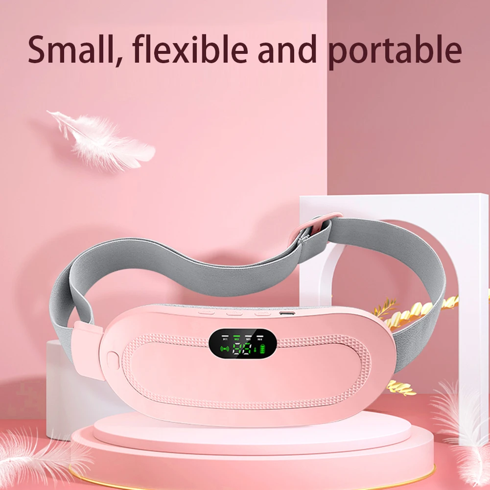 Rechargeable Warm Palace Belt Electric Heating Uterus Menstrual Stomachache Waist Massager with 3 Modes for Women