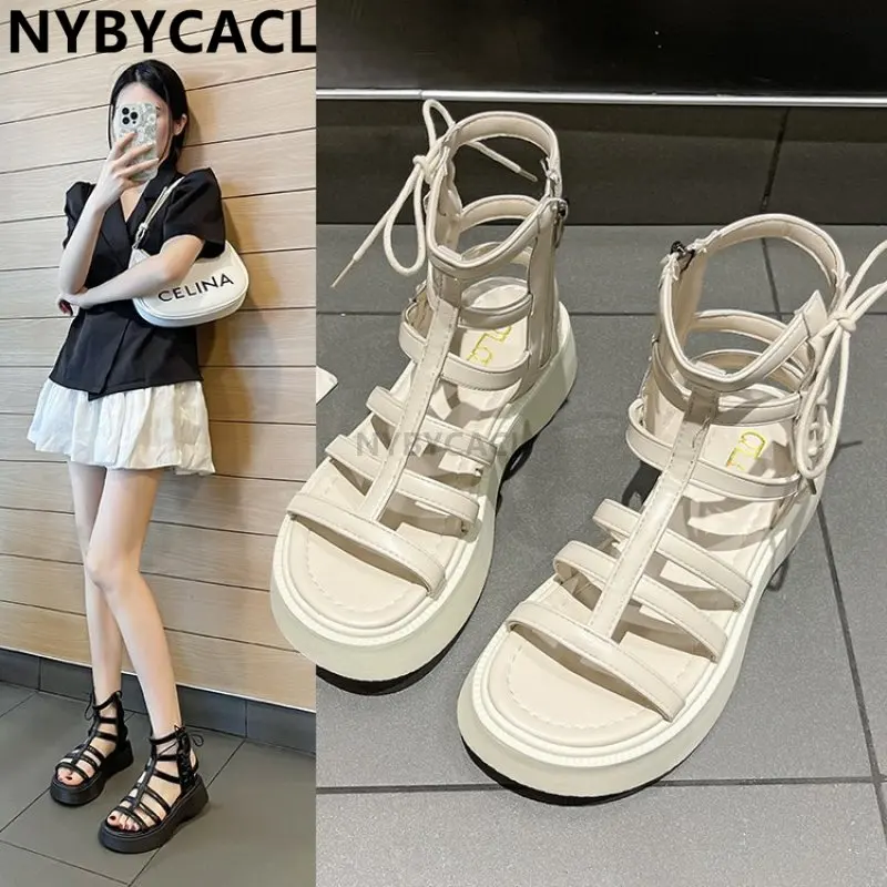

Platform Sandals Women's Shoes Summer 2023 New Style Non-slip Fashion Casual Retro Roman Fashion Casual Retro Roman Shoes