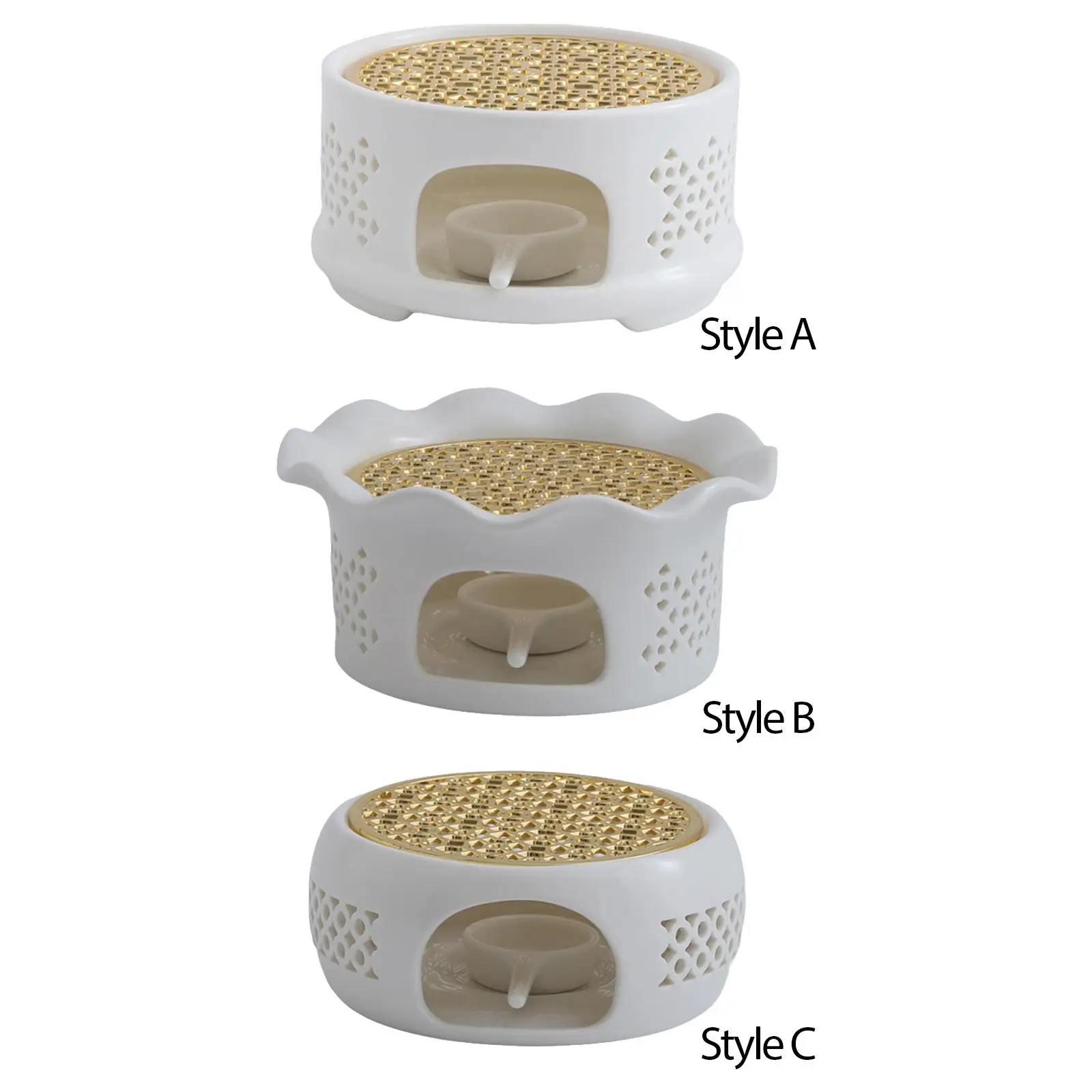 

Teapot Warmer Heat Preservation Tea Heater Candle Heating Base Holder for Home Restaurant Heatproof Dishes Kitchen Living Room