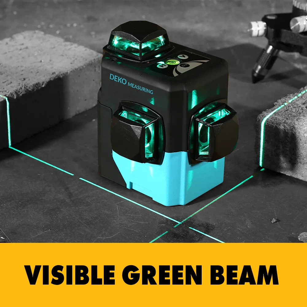 DEKO лазерный уровень самонивелирующийся горизонтальный и вертикальный зеленый