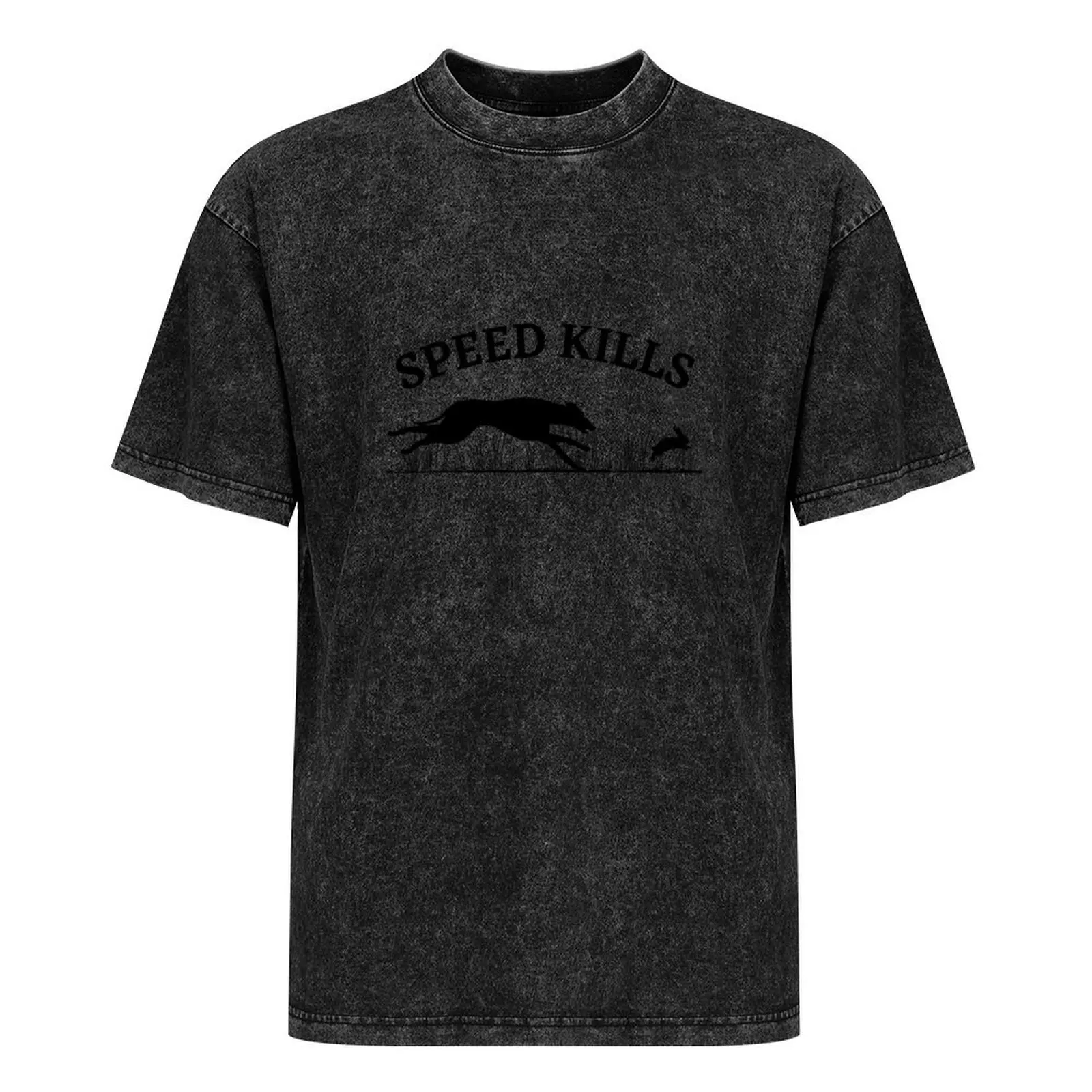 SPEED KILLS. Футболка с приманкой курдящая уиппет и гоночная борзая черные мужские