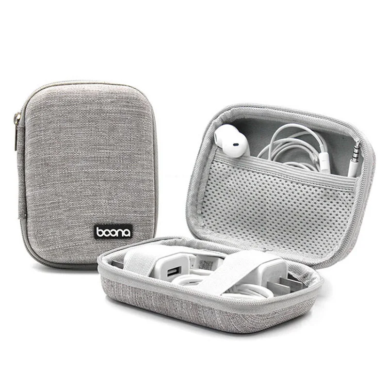 

Small Oval Earphone Storage Bags Hard Shell Data Cable Organizer Bag Mini Tech Gadgets Portable Case Charger U Disk Zipper Pouch