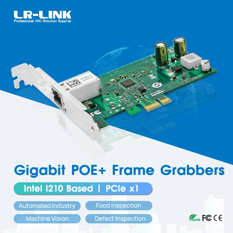 LR-LINK 2001PT-POE GigE   802.3at    RJ45 Gigabit PCIe x1 PoE +      Intel I210