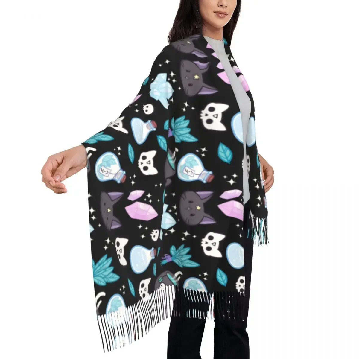 Женский зимний шарф Herb Witch женский с кисточками Soft Хэллоуин