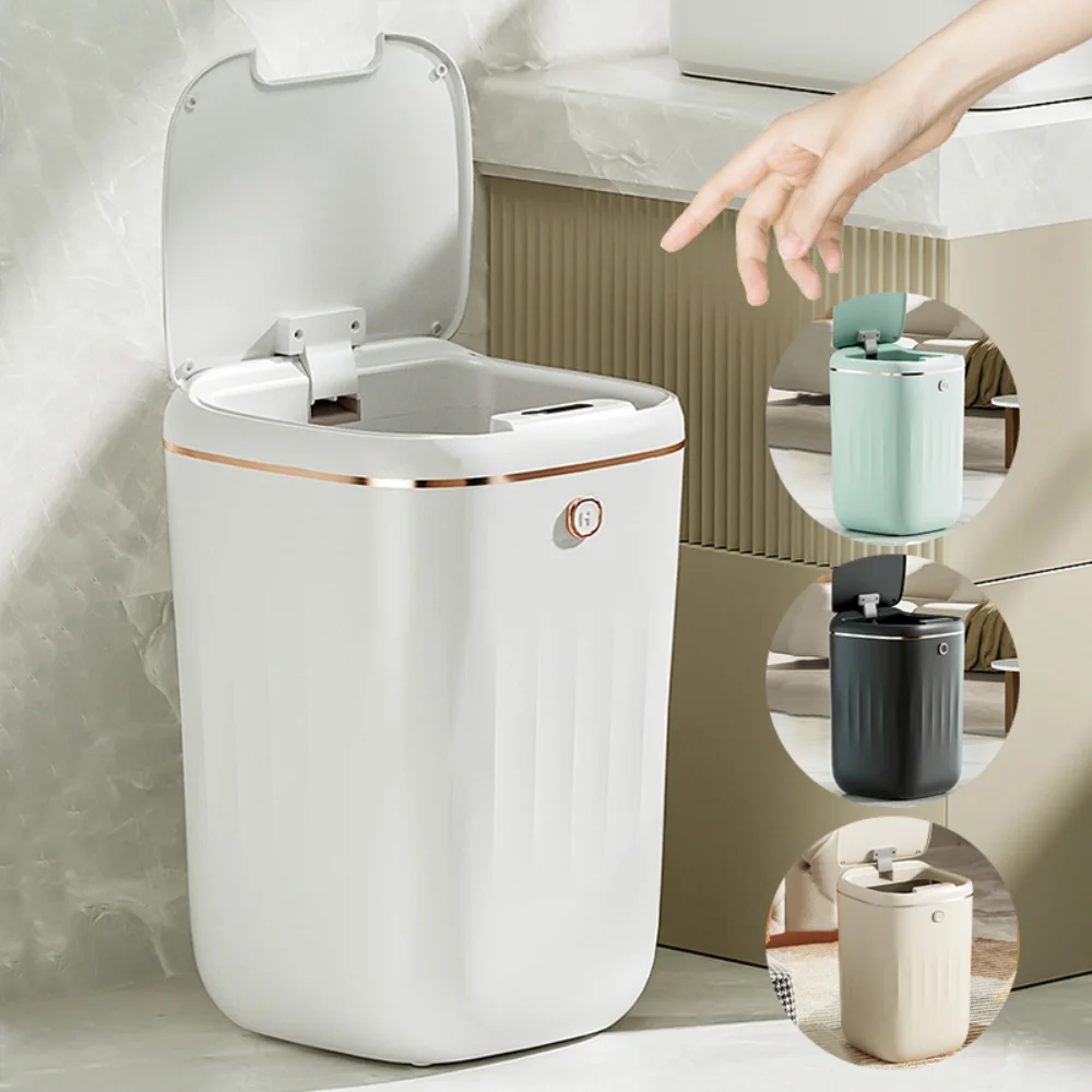 20/24L Smart Trash Can Automatic Waterproof Electric Large Capacity Waste Kitchen Bathroom Toilet Automatic Sensor Garbage Bin
