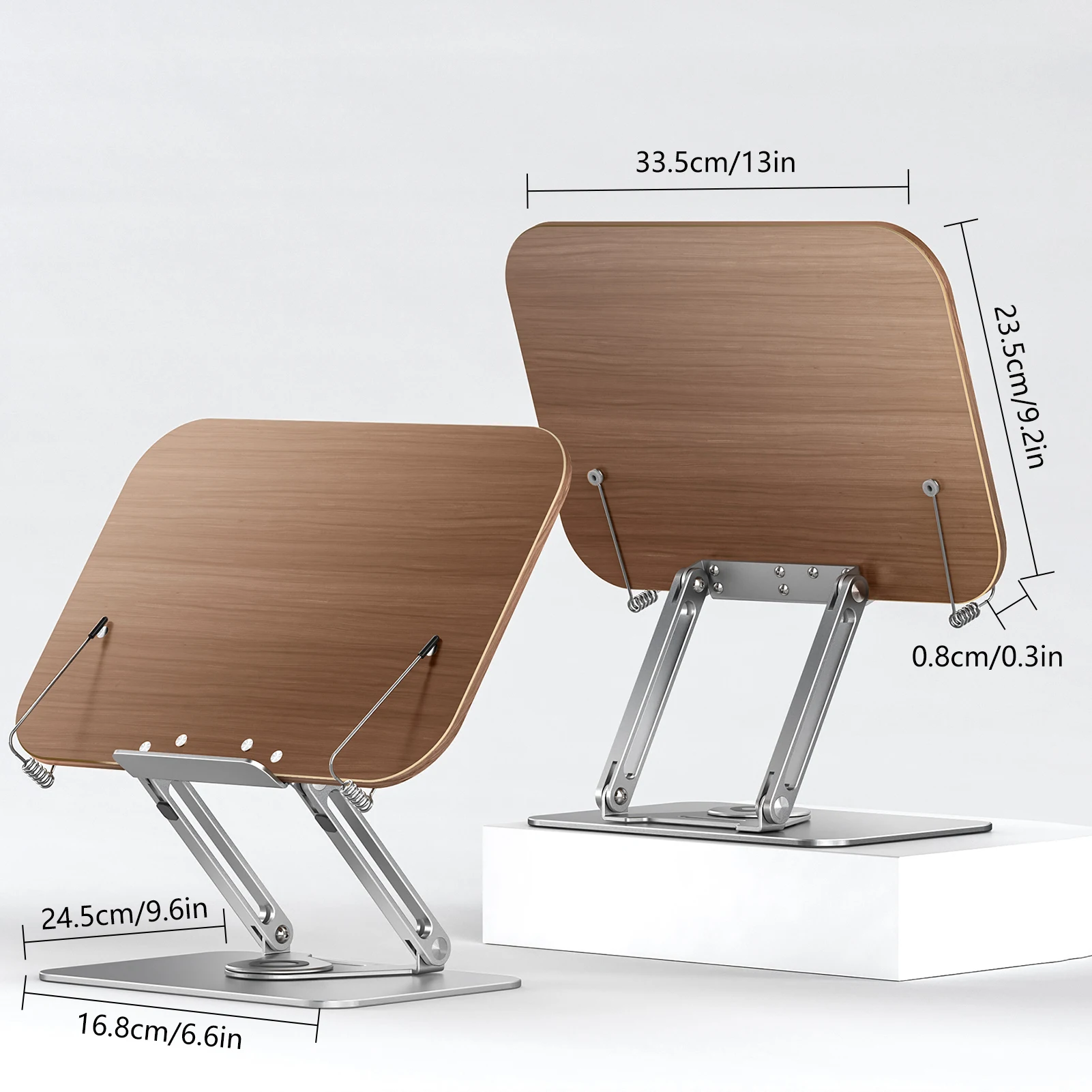 Bisofice Вращающийся На 360° ° Деревянная Настольная Подставка Для Книг С Зажимом