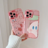 cartoon cute kirby luminous phone cases for iphone 13 12 11 pro max xr xs max x lady girl shockproof soft shell gift fundas
