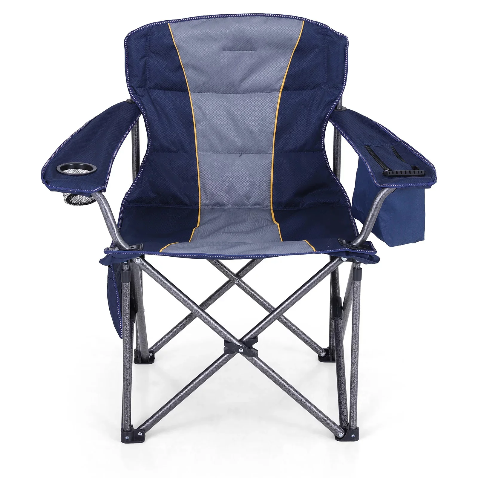 

Folding Camping Chair Portable Padded Oversized Chairs with Cup Holders, Blue