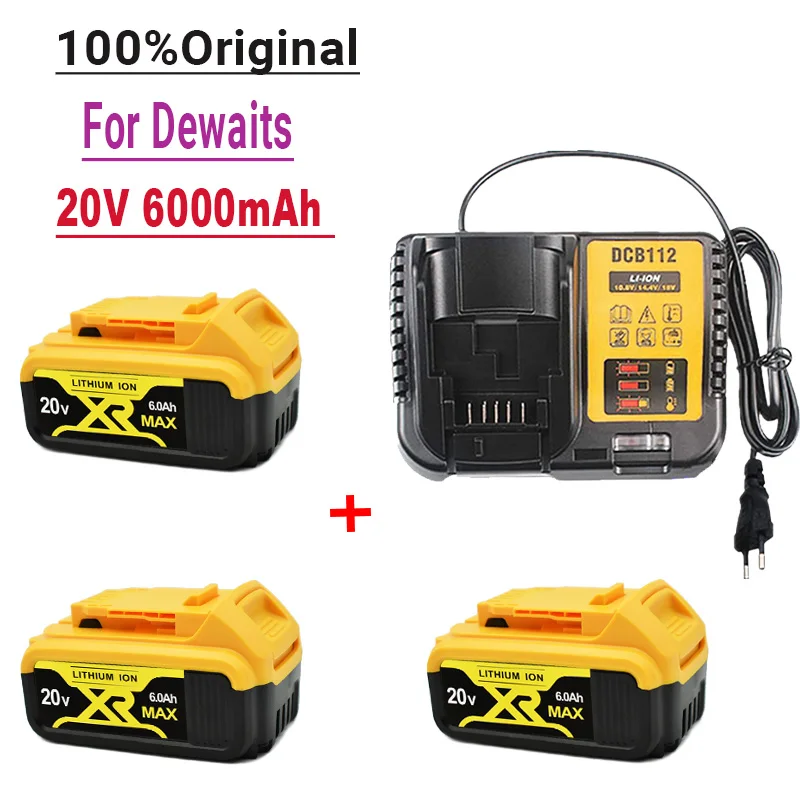 

2022 Powtree 6000mAh 18V/20V for Dewalt Power Tool Battery for DCB180 DCB181 DCB182 DCB201 DCB201-2 DCB200 DCB200-2 DCB204-2