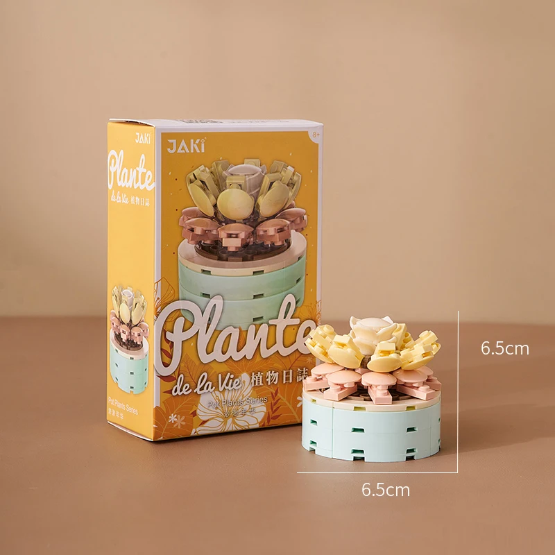 

Mini Succulent Cup Potted Plants Flowers Building Blocks Rose Bonsai Bouquet Bricks Toys for DIY Children's Day Gifts for Girls