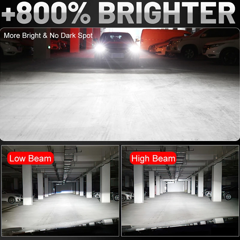 Фото H4 Светодиодные лампы для фар 1000 Вт CANBUS без ошибок H7 H1 H11 H8 H9 9005 HB3 9006 HB4 1000000 Автомобильные фары LM Super Bright CE CSP Chip №4