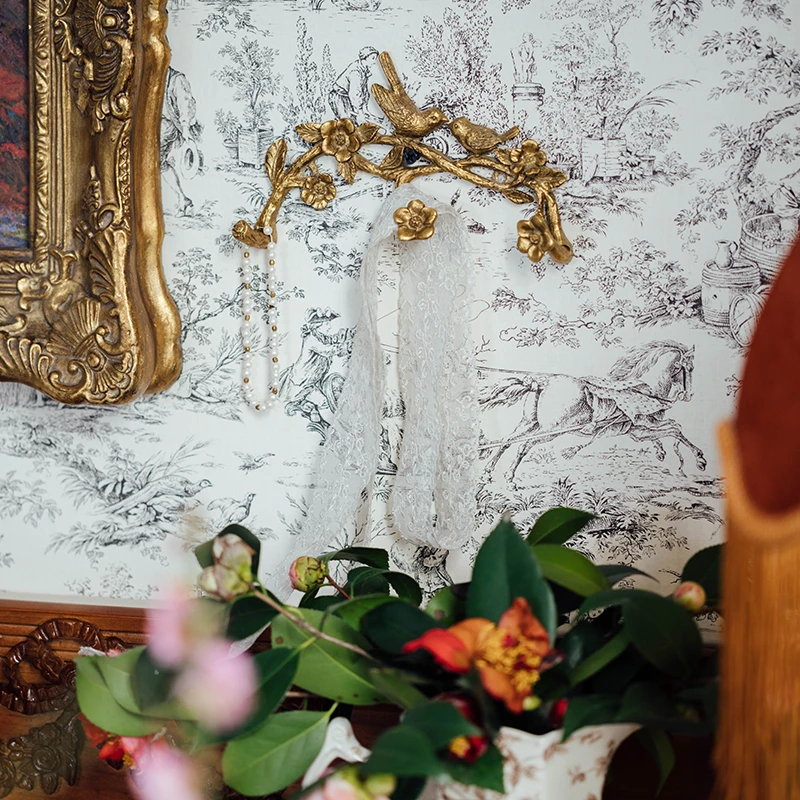 

French Door Coat Rack Punch Fixed Home Decor Keychain Bedroom Bathroom Hanger Towel Clothing Alloy Single Row Wall Hook