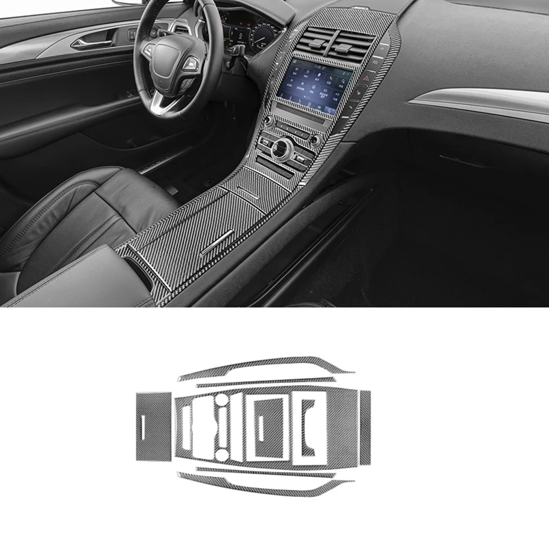 

Наклейка на крышку вентиляционного отверстия центрального блока управления, мягкие Аксессуары из углеродного волокна для интерьера Lincoln MKZ 2017-2020