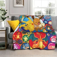 pok%c3%a9mon cartoon cute pikachu fashion flannel fluffy fleece blanket children adult gift sofa travel camping blankets for beds
