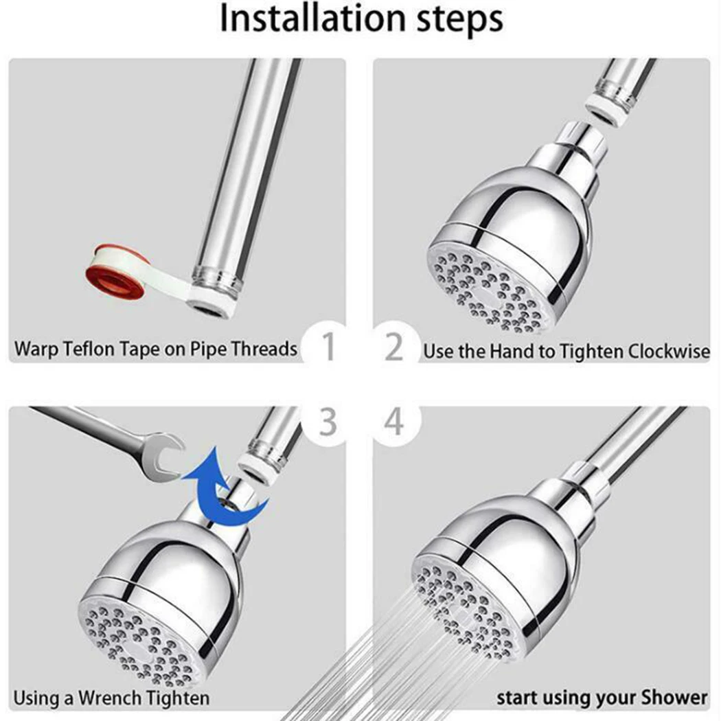 

High Pressure Shower Head Wall Mount Spray Nozzle Bathroom Fixed Showerhead Water Saving Bathroom Accessories Hardware