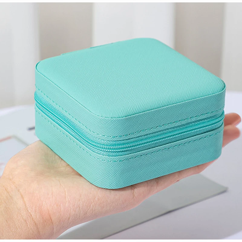 PU Leather Jewelry Package Box With Many Compartments Multiple Colorways Zipper Closure For Easy Storage Best Gift For Women