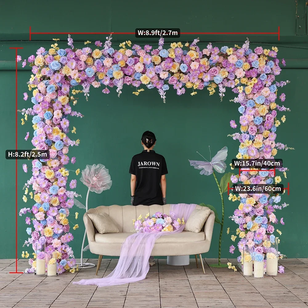 Светло-розовая фиолетовая желтая серия роскошная искусственная роза цветочная