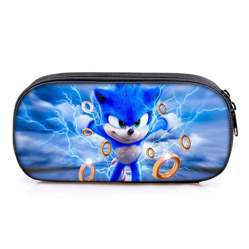 Bag Pencil Case Pencil Bag For Elementary School Students Anime Sonic Stationery Box