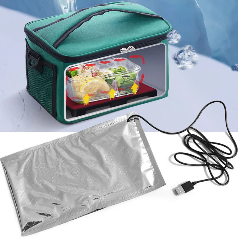 Universal USB Heating Plate 12V 5V Travel Car Office Thermal Insulated Lunch Box Heated Gasket Bento Box Food Warmer Electric