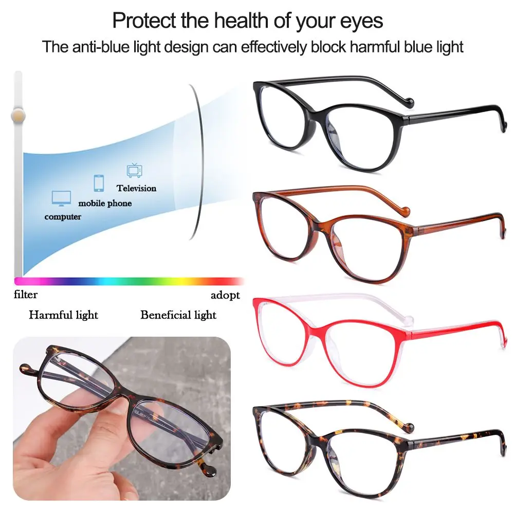 

Fashion PC Frame Portable Vision Care Anti Blue-ray Presbyopic Eyeglasses Far Sight Eyewear Reading Glasses