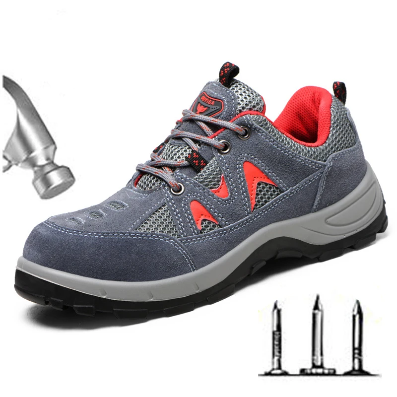 

Labor insurance shoes men's summer breathable solid bottom anti-smashing steel toe work welding safety protective shoes M443
