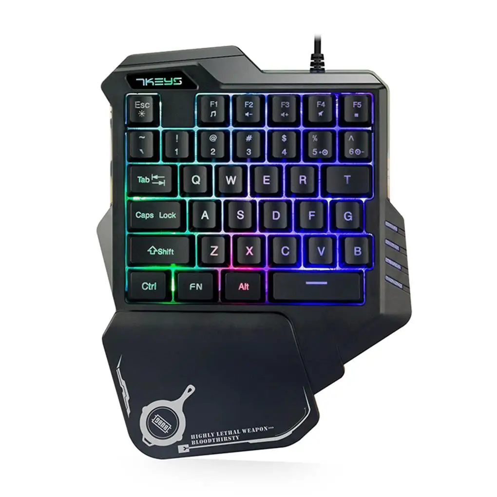 

One-Handed Mechanical Gaming Keyboard RGB Backlit Portable Mini Gaming Keypad Game Controller for PC PS4 Xbox Gamer