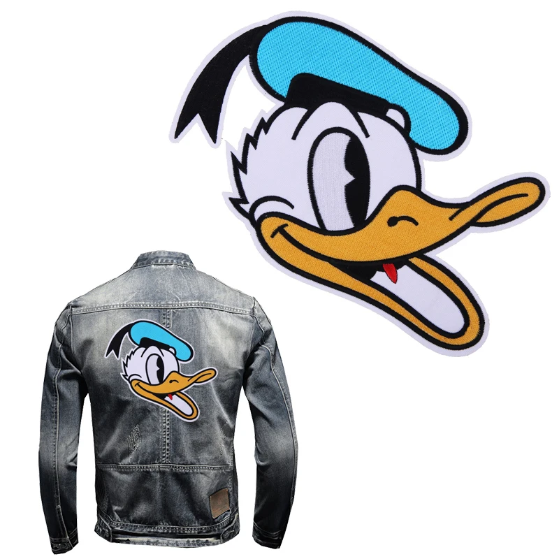 

Funny Donald Duck Costume Large Embroidery Patch Fashion Denim Jacket Decorative Badge Clothes Ripped Seam Allowance